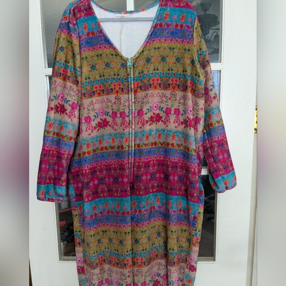 Natural Life One Piece Zip Up Fleece Pajama Lounge Outfit - Picture 3 of 6